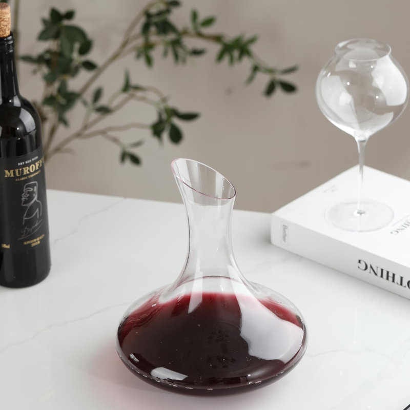 Carafe à vin en cristal sans plomb 1100 ml - Carafe à vin inclinée 37 oz pour aération et décoration de bar