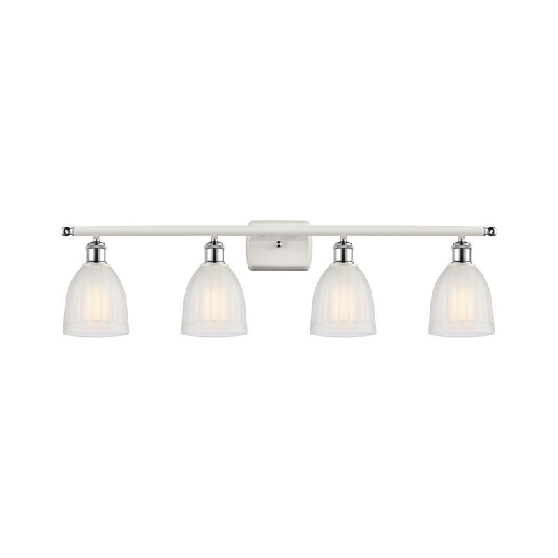 Éclairage pour salle de bain 3 lumières Dunder, Blanc / chrome poli, Blanc, Ampoule non incluse