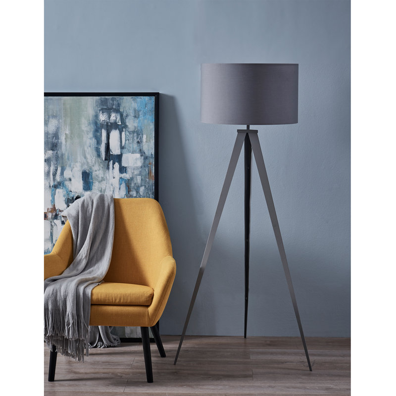 Darlington 157cm Tripod Floor Lamp, Grey, Grey