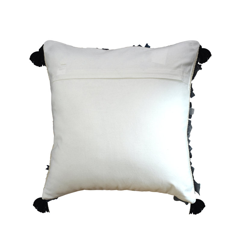 Fringed Cotton Throw Pillow