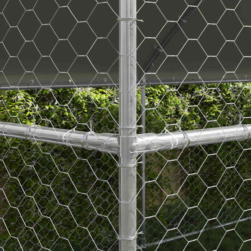 Chenil pour chien vidaXL 4 pièces argenté 26,25 x 6,56 x 6,56 pi