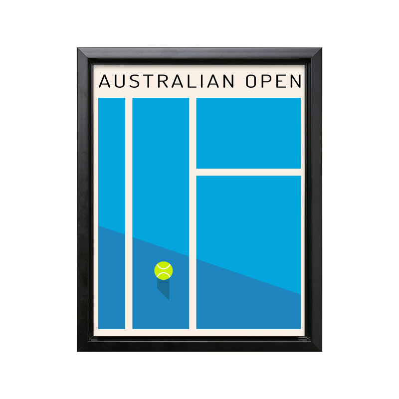 Tennis Open d'Australie, Black Framed, Canvas, 16"H x 20"W