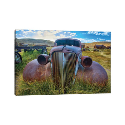 Old Car Rusting Away In A Ghost Town, Bodie, California by George Oze - Wrapped Canvas Print