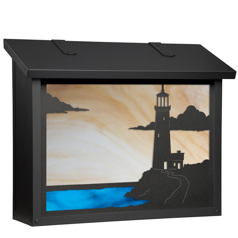 Boîte aux lettres murale, Noir texturé, Miel