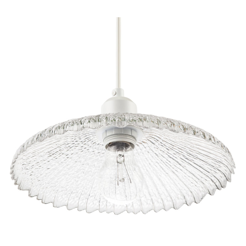 8 cm H Round Glass Pendant Shade ( No Direct Attachment Method ) in Clear