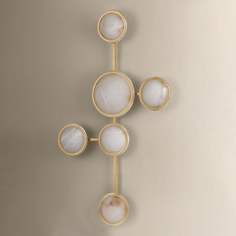 Goshenite 26.5" 6-Light Alabaster Dimmable Integrated LED Wall Sconce
