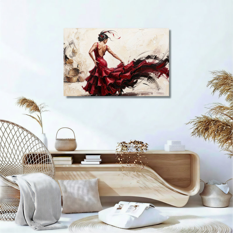 Ensemble de 1 toile murale Flamenco Dance, H 32 po x l 48 po, Toile tendue