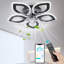 Lindfield Flush Mount Modern Ceiling Fan with Dimmable LED Light Kit,RC,Reversible Blades,6 Speeds - 5 Leaves