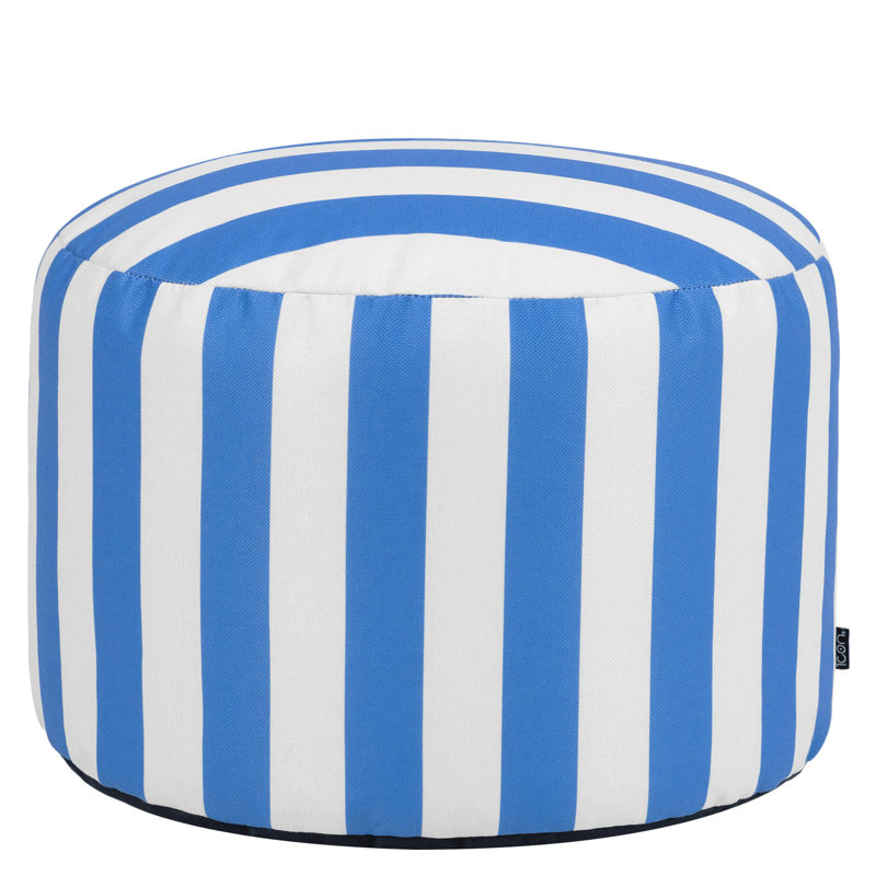 Bean Bag Bazaar Milano Large Bean Bag Pouffe, Blue Striped