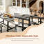 Ensemble de salle à manger industriel 7 pièces pour 6 personnes, grande table de cuisine de 180 cm (70,9 po) avec 6 chaises rembourrées à dossier incurvé-1349250909