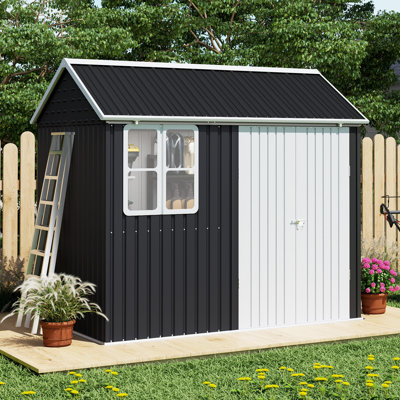 AMERLIFE 8.6x6x8 FT Outdoor Storage Shed with Lockable Hinged Double Doors and Upgraded Vents