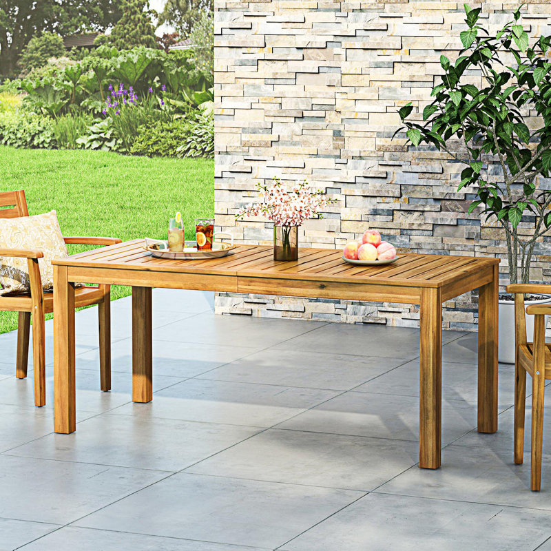 Geneus Dining Table With Slat Design Top