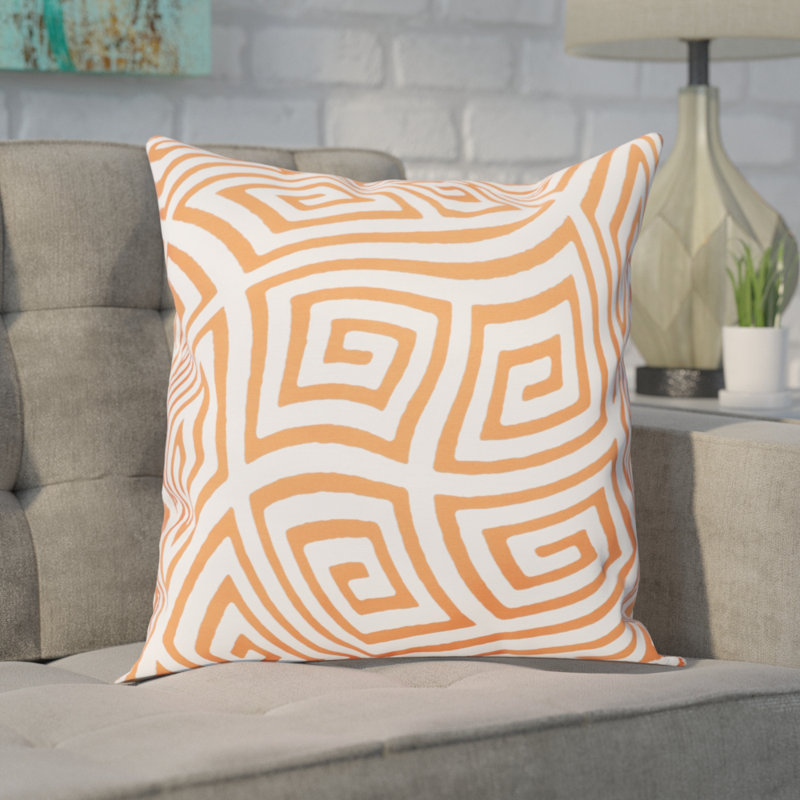 Reversible Throw Pillow, 16" H x 16" W, Celosia Orange