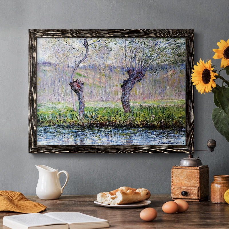 " Willows In Springtime, 1886 ", Black, 14" H x 20" W x 1.5" D