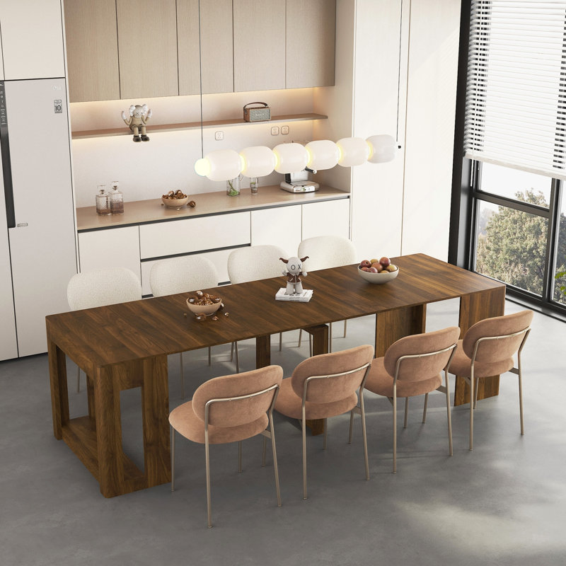 Table de salle à manger extensible pliable, console extensible rectangulaire en bois multifonctionnelle pour la cuisine et les espaces de vie, différentes longueurs de table
