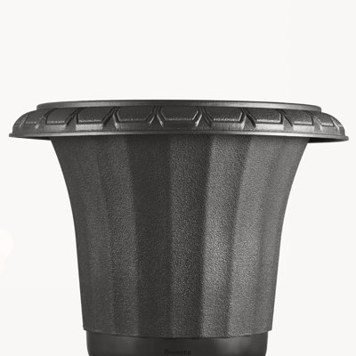 Ensemble de 2 pots de fleurs classiques noirs en forme d'urne, 40 x 67 cm, pour l'intérieur et l'extérieur.