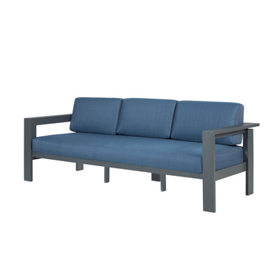 Laycie 84'' Wide Rectangle Metal with Cushions
