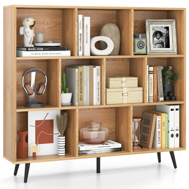 107cm H Metal Standard Bookcase, Yellow, (10 Shelves) 107cm H x 120cm W x 24cm D