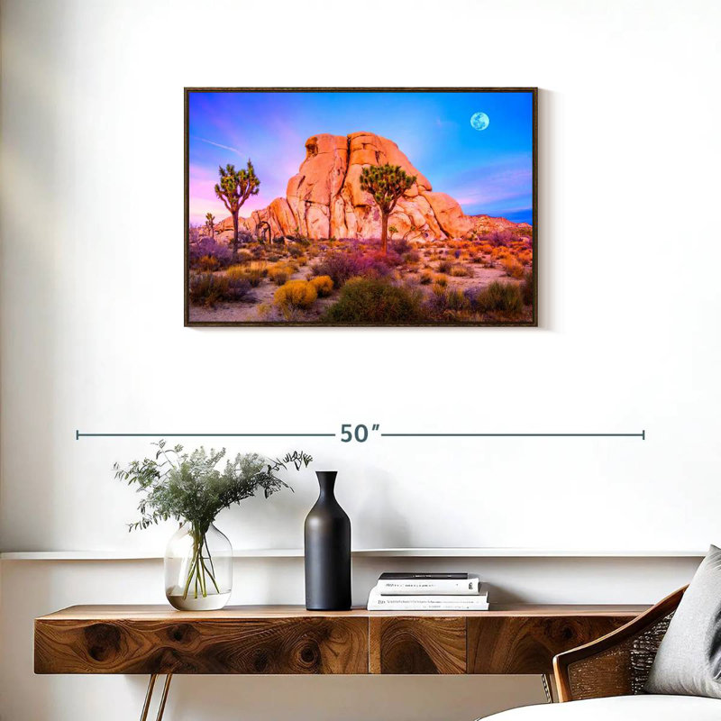 Joshua Tree National Park, 31 po x 21 po, Cadre flottant noyer