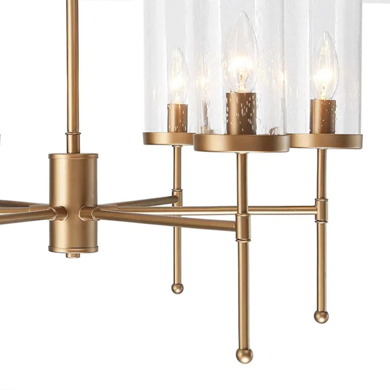 Arnita 6-Light Classic/Traditional Bubble Glass Shade Dining Room Chandelier ETL Certified