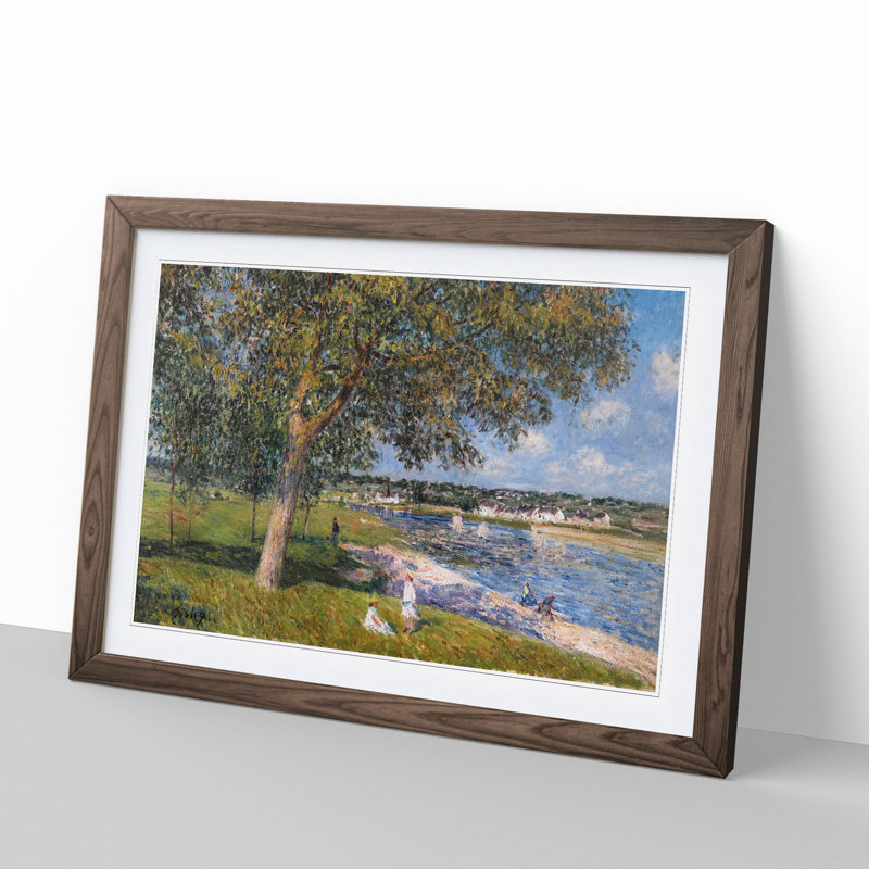 Walnut Tree in a Thomery Field by Alfred Sisley - Picture Frame Painting, Walnut, 48cm H x 65cm W x 2cm D