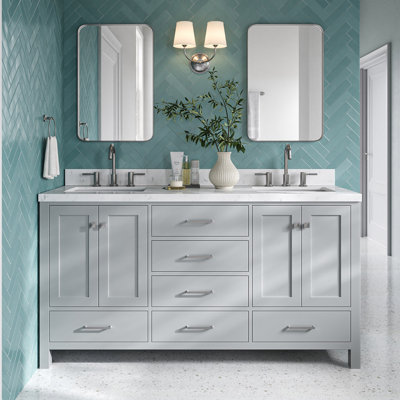  Meuble-lavabo double 66,25 po avec comptoir