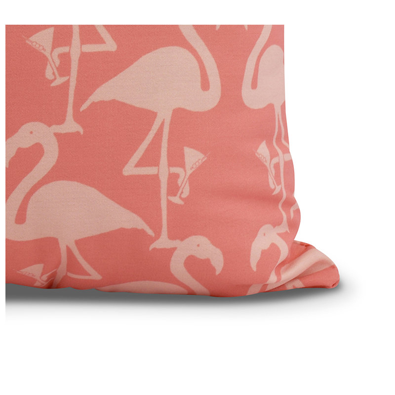 Palm Beach Flamingo Square Pillow Cover & Insert, Orange, 16" x 16"