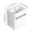 Meuble-lavabo flottant mural 18 po avec lavabo en céramique et porte d'armoire à fermeture en douceur, pour petite salle de bain-126528306
