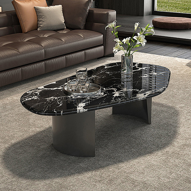 Table basse moderne en marbre minimaliste, H 15,75 po x L 43,31 po x l 25,59 po