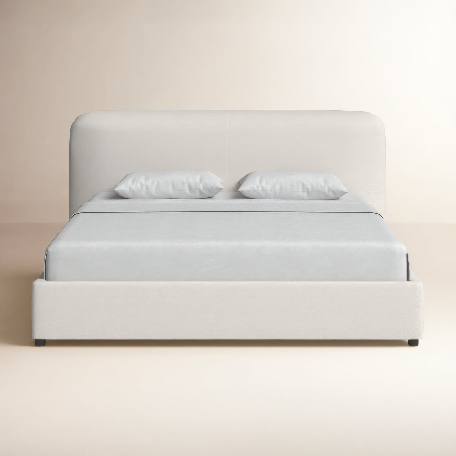 Crosby Upholstered Bed, Queen, Beige Basketweave