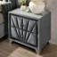 Table de chevet en tissu gris, 2 tiroirs, pieds, acrylique imitant le cristal, structure entièrement rembourrée, plateau en verre, table de chevet classique pour accessoires de chambre à coucher en gris, assemblage facile-1169360287