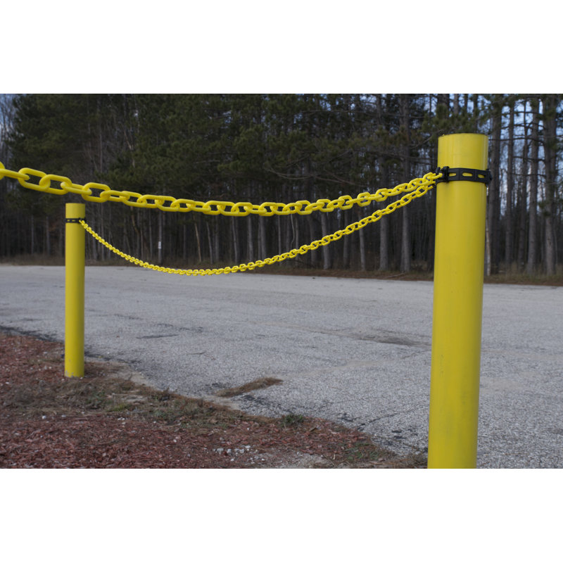 Chaîne de sécurité en plastique dans un seau, Jaune, H 2,9 po x l 840 po x P 0,36 po