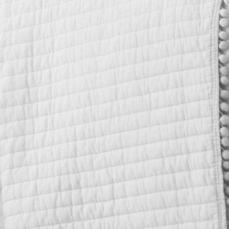 Pom Pom White King Quilt