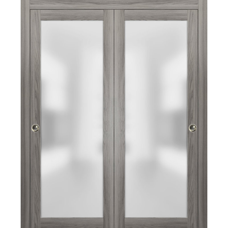 Portes coulissantes en verre givré Planum, 60 po x 80 po, Ginger Ash 2
