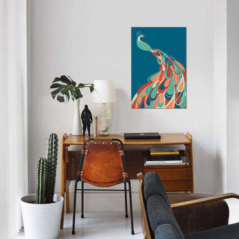 «Peacock», impression sur toile, H 40 po x l 26 po x P 1,5 po, Toile tendue, Pas de tapis