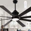 Ventilateur de plafond moderne de style ferme de 183 cm avec lumière et télécommande, moteur CC réversible à 6 vitesses, grand ventilateur de plafond industriel pour salon