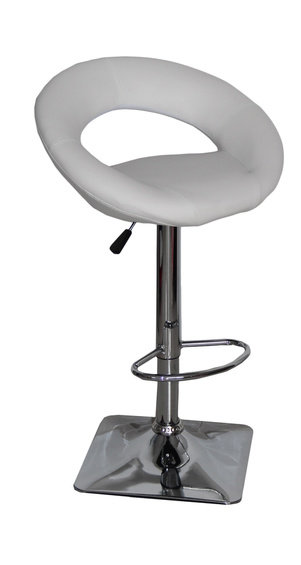 Tabouret tournant à hauteur réglable Bulkley, Blanc