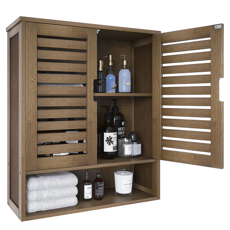 Armoire de salle de bain murale, Noyer
