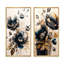 «Fleurs de pavot bleu marine et or I», 2 pièces sur toile-1653008109-1653008107