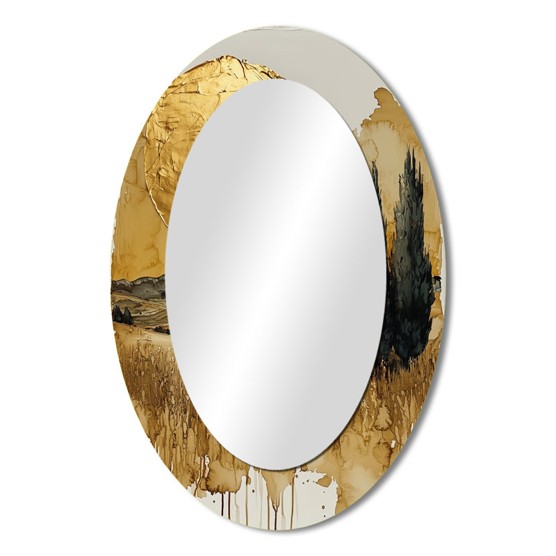 Istanbul Cappadocian Sunrise I - grand miroir mural ovale sur métal, 36 po x 24 po