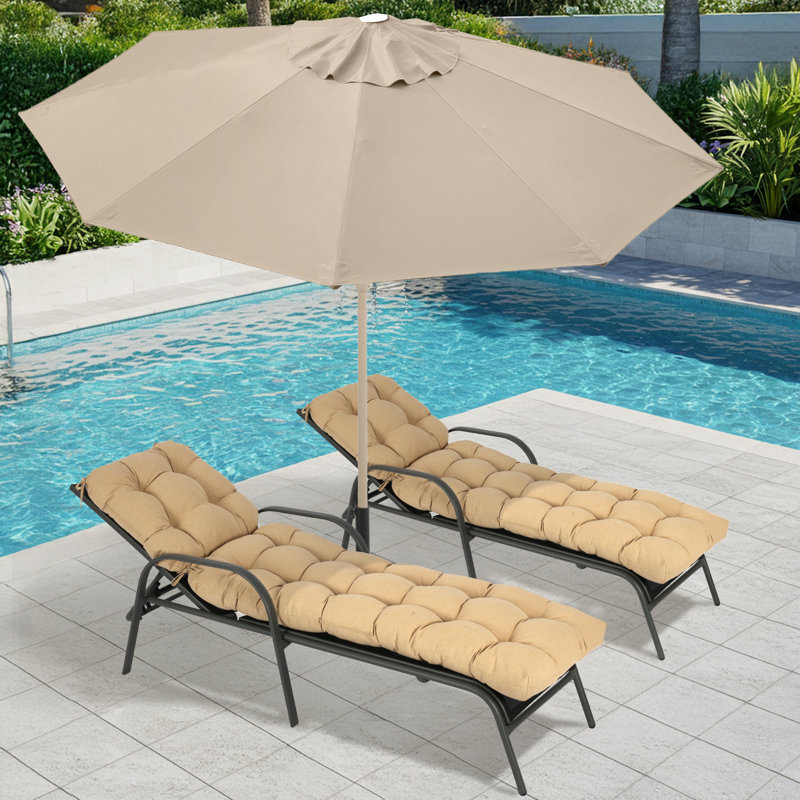 Tufted Lounger Cushion set of 2, Brown