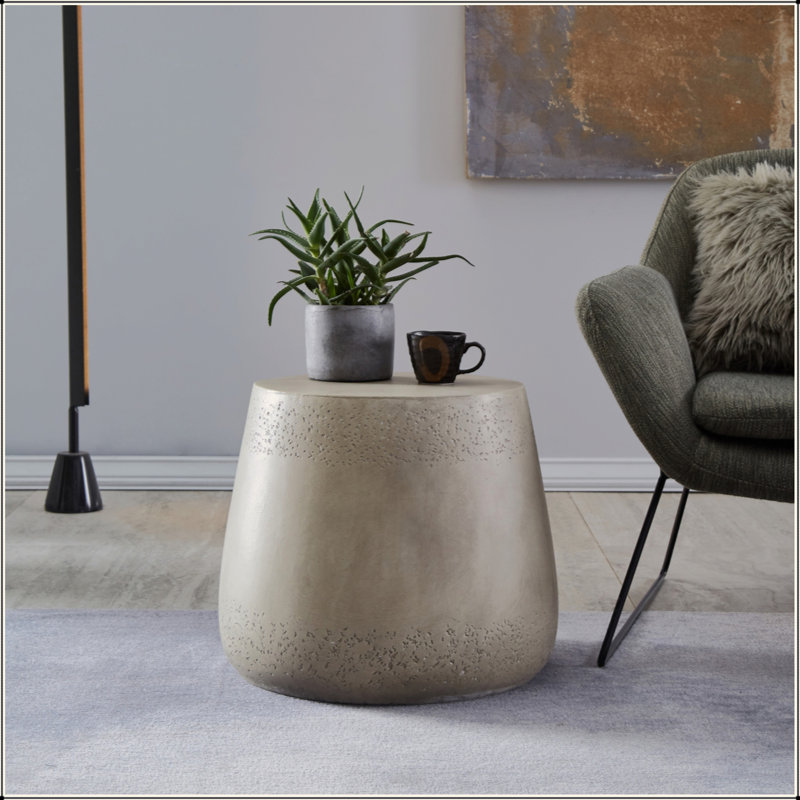Charming Concrete Side Table With Versatile Design For Stylish Spaces