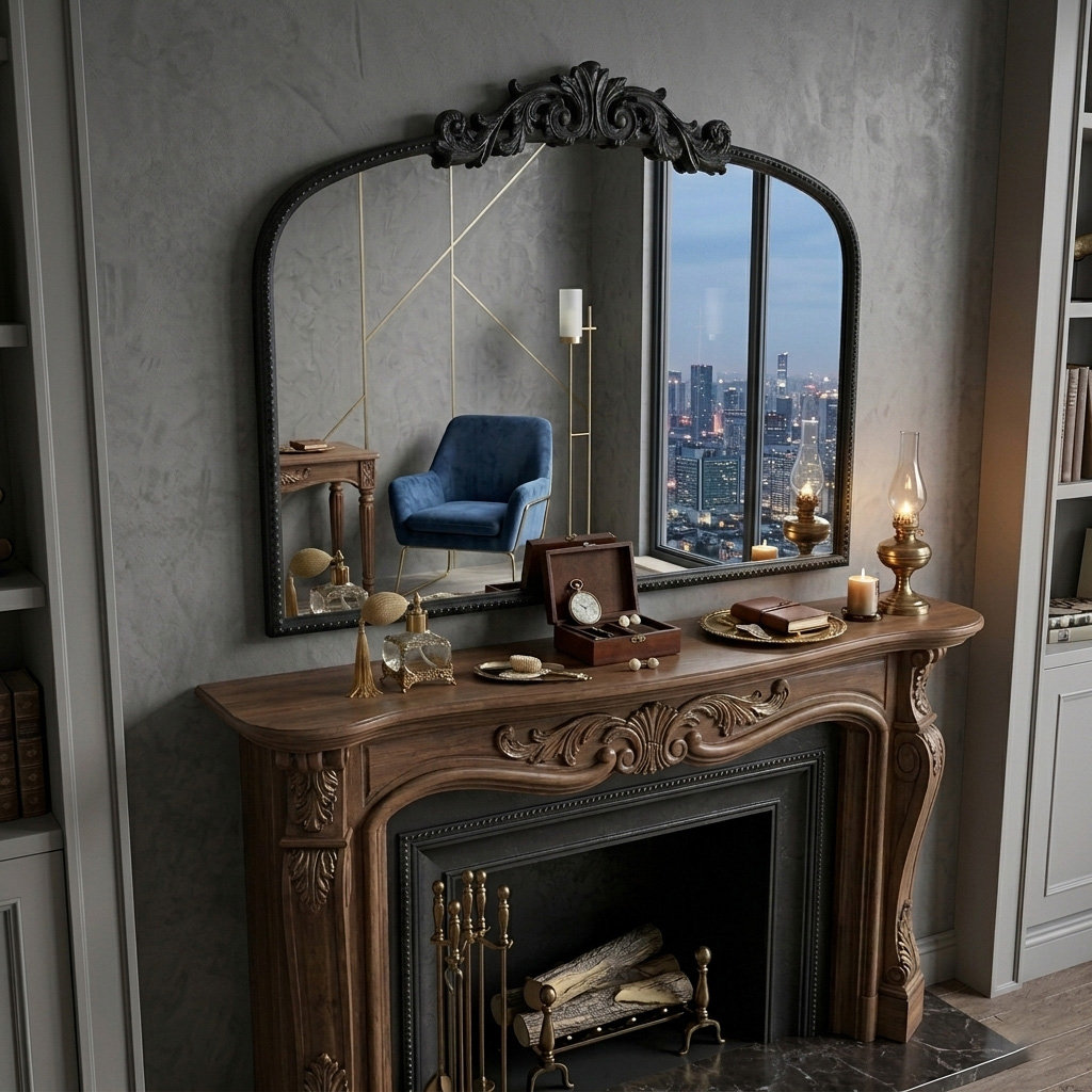 Emmeline Full-Length Mirror, Black, 31" x 40"