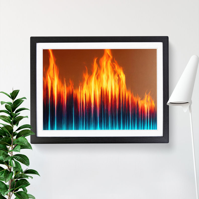 Heavenly Modern Abstract - Single Picture Frame Print, Black, 46cm H x 64cm W x 2cm D