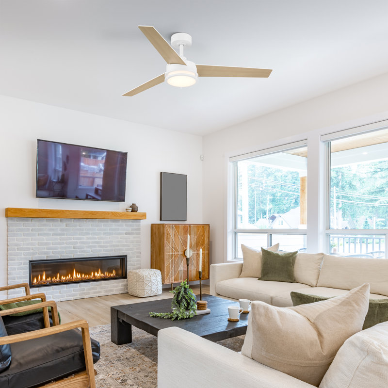 Pura 52'' Ceiling Fan with LED Lights, White