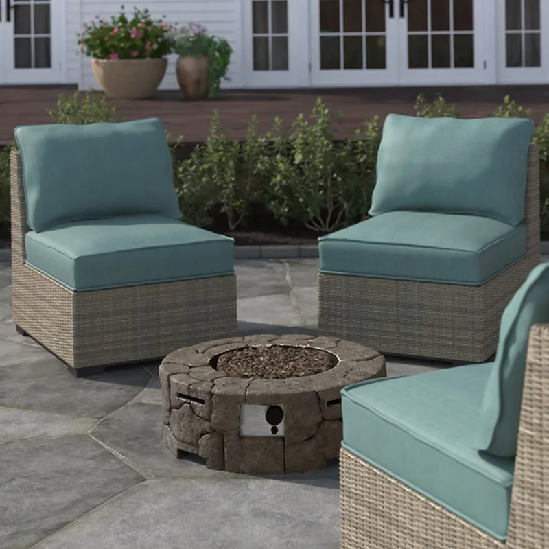 9" H X 28" W Fiber Reinforced Concrete Outdoor Fire Pit, Charcoal Gray