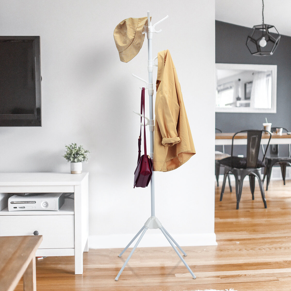 Rebrilliant Bronia Freestanding 8 - Hook Coat Rack | Wayfair