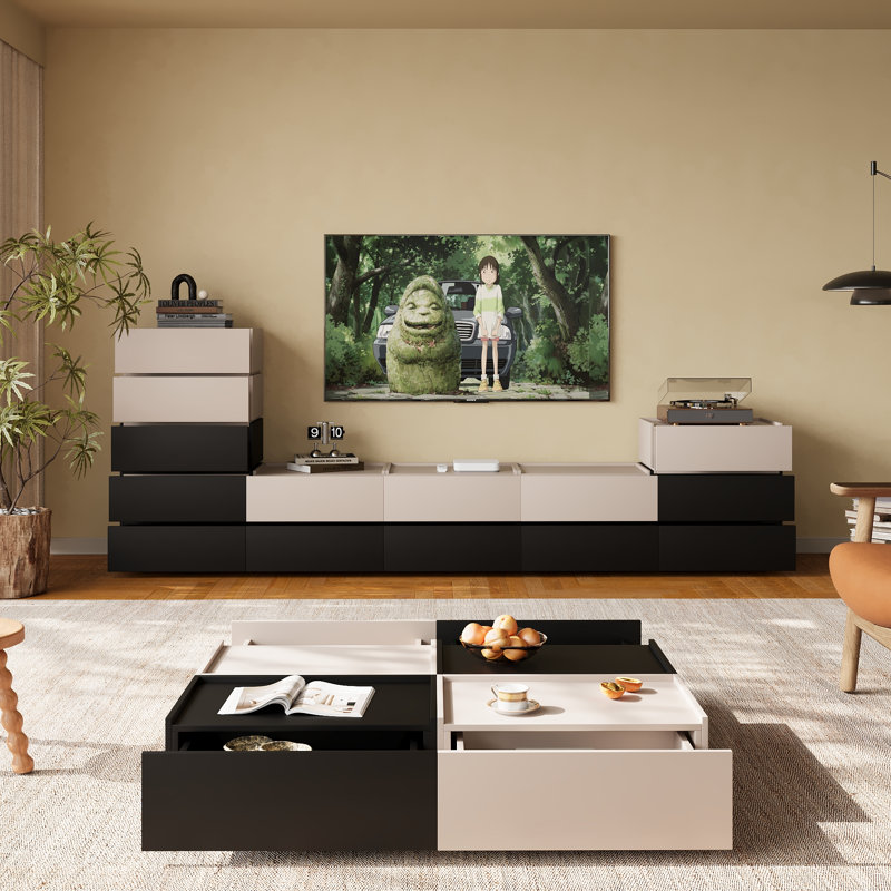 Table basse Heckman, Noir / Beige