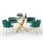 Ensemble de salle à manger Ayron, table de salle à manger avec pieds croisés et chaise de salle à manger en velours-2106894668-2106894671-2107037483