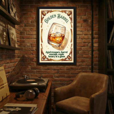 Impression sur verre Fashion Golden Barrel Whisky